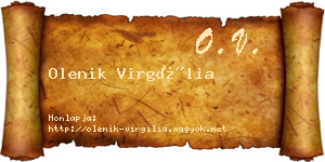 Olenik Virgília névjegykártya